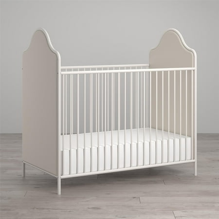 Little Seeds Piper Upholstered Metal Crib, Cream