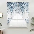 thumbnail image 2 of Swag Valance Curtains for Windows, Blue Green Eucalyptus Leaves Light Filtering Kitchen Curtains with Rod Pocket, Spring Summer Botanical Window Treatment Valances for Living Room, 28x36 - 2 PCS, 2 of 9