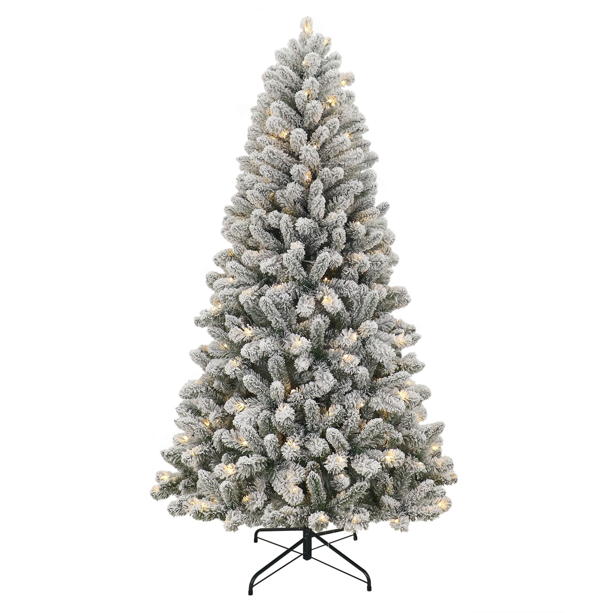 Holiday Time 6.5' Pre-Lit Frisco Pine Snow-Flocked Christmas Tree photo 1