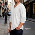 thumbnail image 4 of HOMADLES Men's Solid Long Sleeve Shirt V Neck Lightweight Athletic Tops Stretch Soft Gym Running Shirts White Size 4XL, 4 of 6