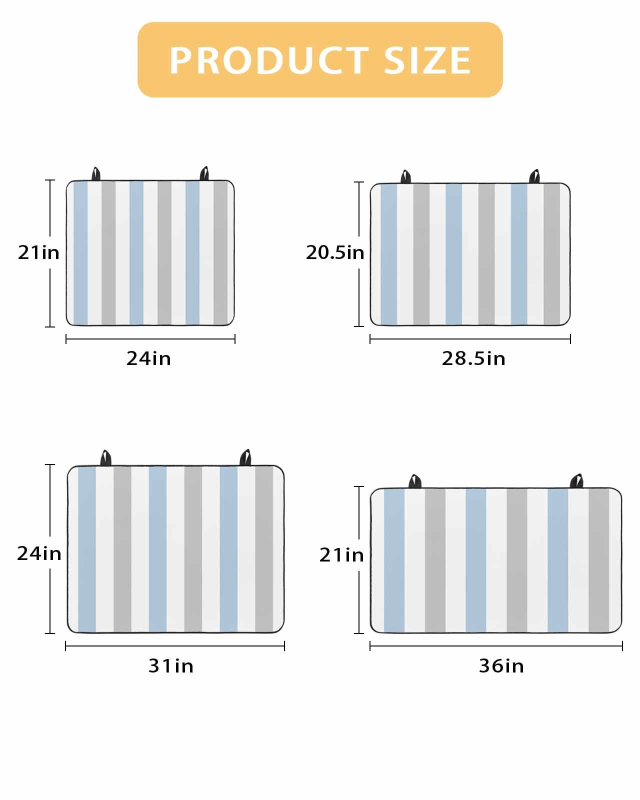nqOlkjepod Large Induction Cooktop Protector Mat 24"x21", Light Blue Grey Stripe Stove Top Covers for Electric Stove, Modern Farmhouse Vertical Striped Stove Burner Cover Mats, Glass Top Stove Cover