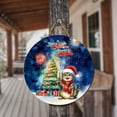 thumbnail image 3 of Merry Christmas and Happy New Year Santa Manx Holiday Xmas Winter 2025 Round Wood Sign Cat Lover Kitten Owner Gifts Hanging Wall Home Decor - 00024, 3 of 5