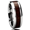 thumbnail image 2 of Men Women 8MM Titanium Comfort Fit Wedding Band Ring Wood Grain Inlay Beveled Edges Ring (6 to 14), 2 of 2
