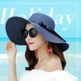 thumbnail image 7 of Peaoy Travel Foldable Wide Brim Bowknot UV Protection Floppy Summer Cap Sun Hat for Women, 7 of 7