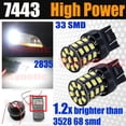 thumbnail image 2 of 7443 White High Power 2835 Chip 33-LED Turn Signal/Brake/Tail/Reverse/Parking Light Bulbs (7443, White), 2 of 8
