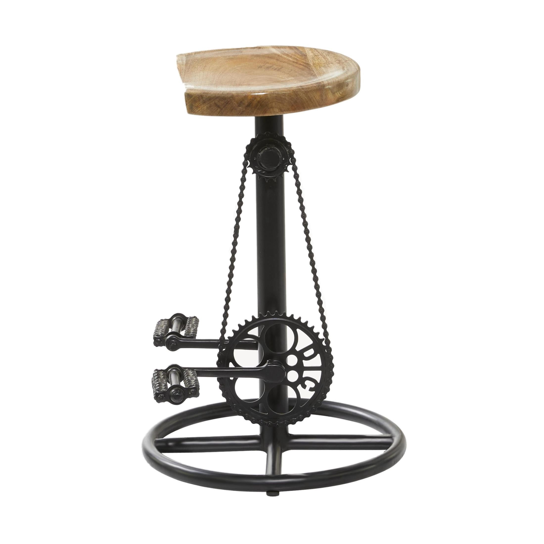 DecMode Metal Bike Counter Stool with Pedals, Brown