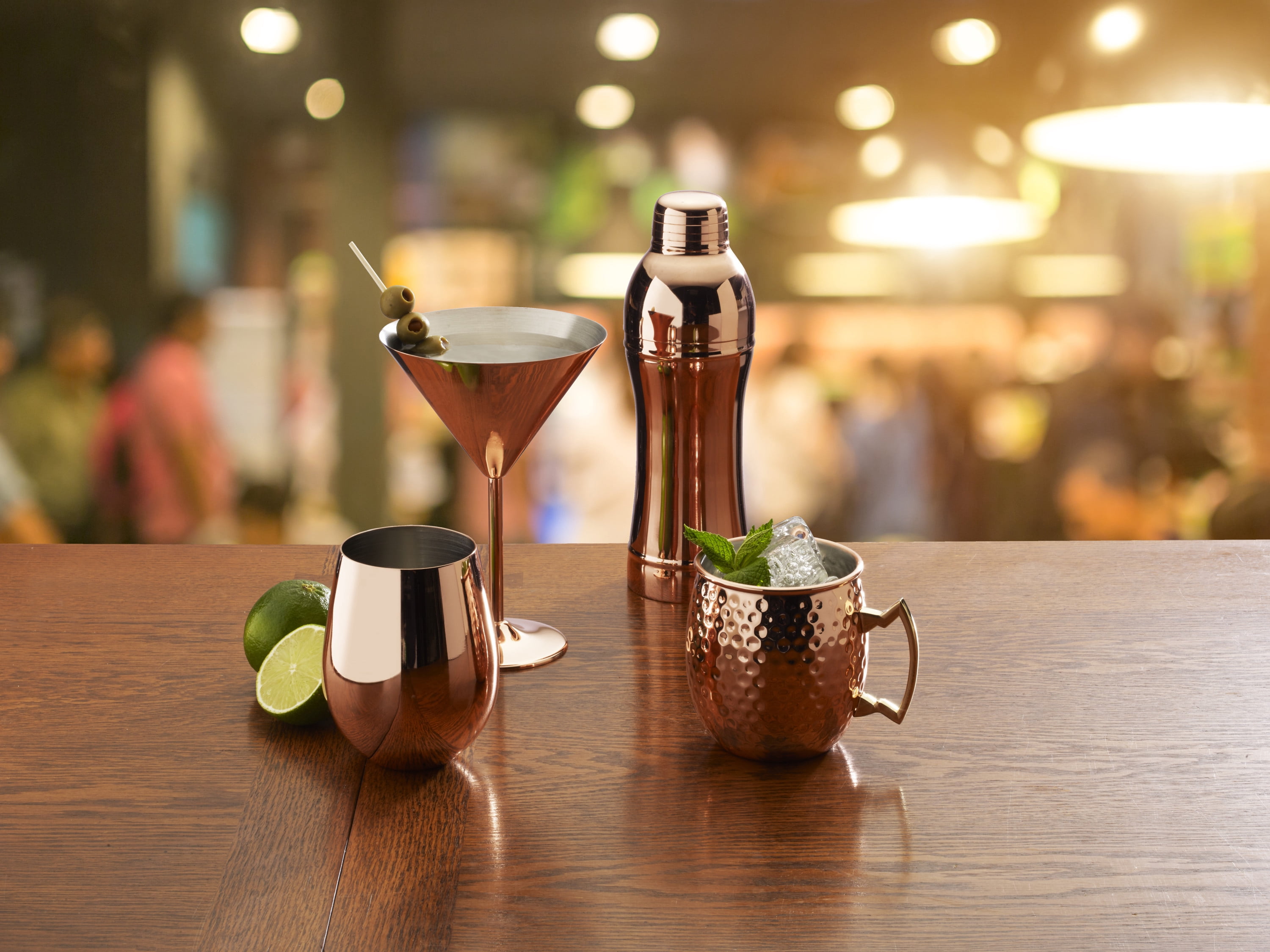 Houdini 18-ounce Stainless Steel Copper Plated/Hammered Moscow Mule Mug