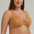 thumbnail image 5 of MELENECA Women's Racerback Front Closure Bras Plunge Unlined Full Coverage Seamless Underwire Bra Taupe 46E, 5 of 7