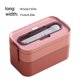 thumbnail image 2 of Yuarrent Fiambrera de doble capa para alimentos frescos, contenedor de almacenamiento Bento ABS, cajas de horno microondas de silicona para trabajo Cocina y Comedor Rojo Yuarrent HA067352-03, 2 of 6