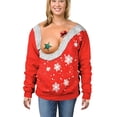 thumbnail image 3 of Sweater Camiseta Para Mujer Impresión Digital 3D Cuello Redondo Pullover Sudaderas Para Fiesta Navideña Minnieouse HA046258-01, 3 of 6