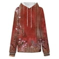 thumbnail image 5 of WREESH Women's Oversized Long Sleeve Hoodie Vintage Floral Printed Pullover Sweatshirt for Casual Wear Wine, 5 of 5