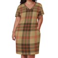 thumbnail image 3 of Vestido holgado a cuadros de sarga con bolsillos vestido elegante y elegante para mujer traje de verano para mujer vestidos de noche de lujo 2025, 3 of 7