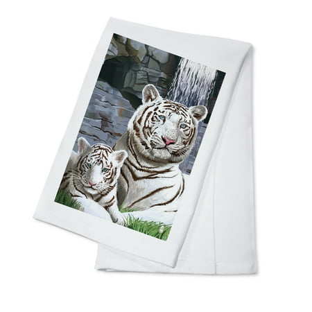 

White Tigers (100% Cotton Tea Towel Decorative Hand Towel Kitchen and Home)