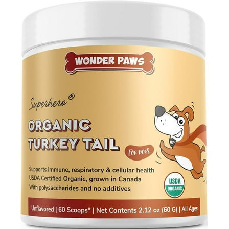 Organic Turkey Tail Mushroom Powder for Dogs-Immunity, Digestion & Cellular Health Support-2.12 oz