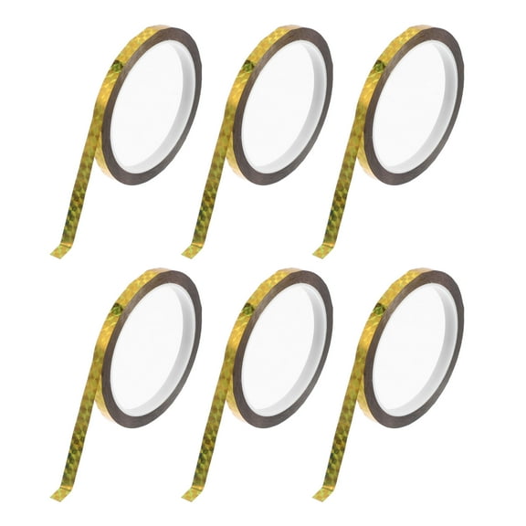 Unique Bargains Pinstripe Tape 164.04ft x 0.2" Car Stripes Pinstripe Decals for Car, Motorcycle and Boat, Racing Stripes DIY Stickers Laser Gold 6 Pcs