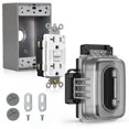 thumbnail image 1 of Enchufe GFCI para exteriores, ELEGRP, 1 banda, 20 A, con kit de caja y tapa para usar, 1 of 7