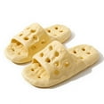 thumbnail image 6 of Xfvqtps Shower Shoes for Mens and Womens Couples Slide Hollow Sole Quick Drying Lightweight Non Slip Thick Soft Sole Open Toe Solid Color Indoor Beach EVA Slipper Yellow, 6 of 6