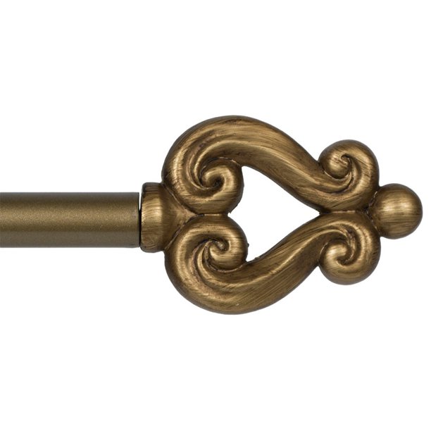 Urbanest 5/8" Diameter Harp Adjustable Single Curtain Rod, Antique Gold