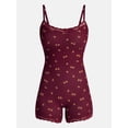 thumbnail image 5 of No Boundaries Fit Stretch Lace Trim Scoop Neck Romper, Women's XS-XXXL, 5 of 5