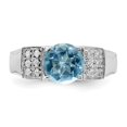 thumbnail image 4 of Sterling Silver Light Blue Round w/Pav‚ Sides CZ Ring, 4 of 5