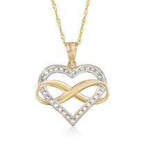 Ross-Simons 14kt 2-Tone Gold Diamond-Cut Infinity Heart Pendant Necklace, Women's, Adult