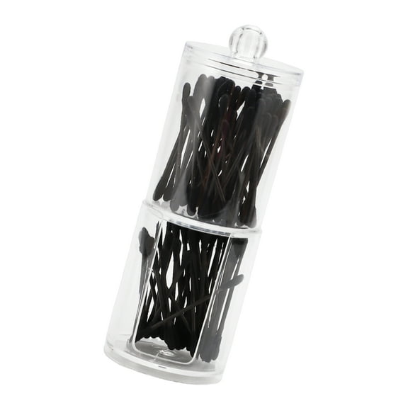 1 Pc Upper and Lower Combination Acrylic Cotton Swab Jar for Bathroom Clear