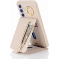 thumbnail image 5 of Samsung Galaxy A54 5G Case with Card Holder for Women, Samsung Galaxy A54 5G Phone Case Wallet with Credit Card with Ring Kickstand Zipper Slim Stand Case - Warm White, 5 of 12