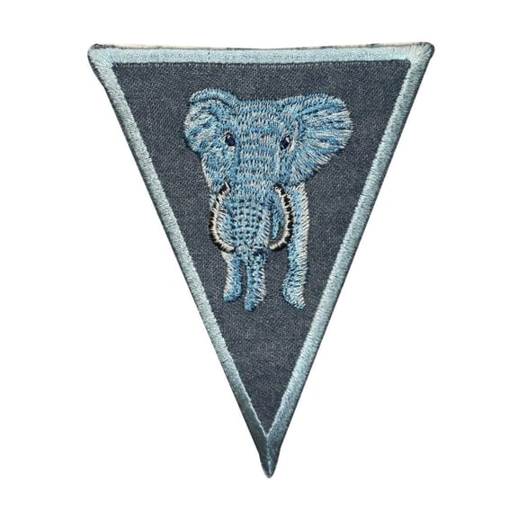 ID 0772 Elephant Symbol On Denim Patch Jean Badge Embroidered Iron On Applique