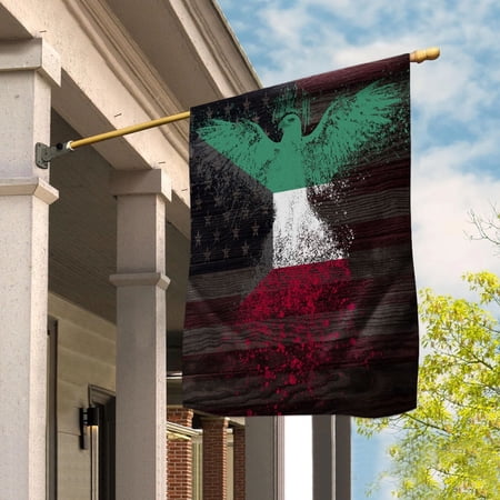 American Flag- Kuwaiti Flag Kuwait US Friendship Forever July 4 Decoration House Flag, Double-Sided Decorative Outdoor Flag, Patriotic Polyester Yard Flag 29.5 x 39.5 in