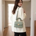 thumbnail image 3 of Wynndora Women's Crossbody Bag, Quilted PU Leather Heart Clasp, Green, 3 of 8