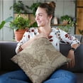 thumbnail image 2 of Brown Mustard Jacquard Luxury Throw Pillow - 26 x 26 in., 2 of 9