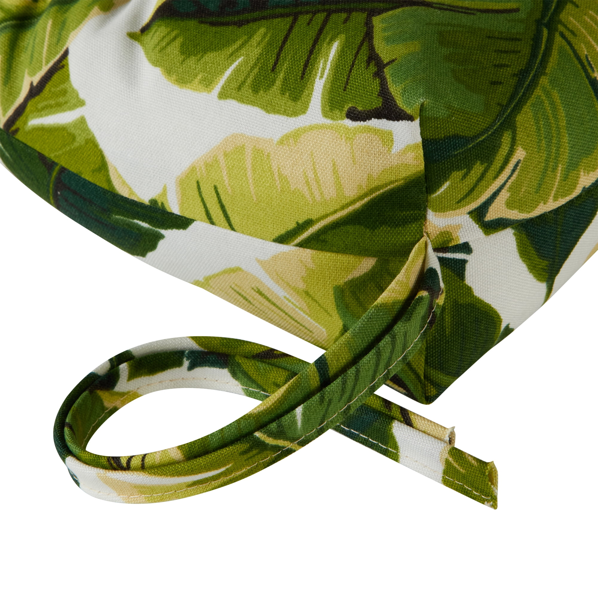 Palm Leaves White Outdoor High Back Chair Cushion (2-pack)