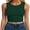 Deep Green, variant on ANRABESS Women Basic Crop Tank Tops Casual Ribbed Knit Workout Tops Sleeveless Shirts Tight High Neck Camisole Women Girls Summer Clothes Black S