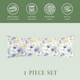 thumbnail image 6 of Elegant Comfort Ultra Soft Set of 2 Floral Pint Pillowcases - 1500 Series Hotel Quality Microfiber, Soft and Smooth Hidden Zipper Closure 2-Piece Pillow Covers - Body Pillowcase, Gold Jenna, 6 of 8