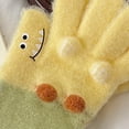 thumbnail image 4 of vdgthytj Unisex Kids Gloves Cute Print Color Block Soft Warm Handwear for Fall Winter Daily Outdoor Activities(One Size,Yellow), 4 of 4