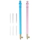 thumbnail image 1 of Gancho de ganchillo bordado Ticfox con mango de acero inoxidable 11,5 cm azul y rosa 6 agujas, 1 of 14