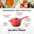 thumbnail image 5 of Hamilton Beach 2 Quart Enamel Coated Cast Iron Round Sauce Pan with Lid, Red, 5 of 8
