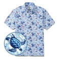 thumbnail image 3 of YIUME Men's Hawaiian Shirt A Sea Turtle's Odyssey Print Cotton Button-down Short Sleeve Aloha Shirt, 3 of 8