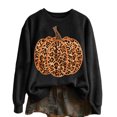 thumbnail image 2 of FASHOFT Halloween Sweatshirt for Women Leopard Print Pumpkin Graphic Pullover Long Sleeve Crew Neck Tops Cozy Fall Winter Sweatshirts L, 2 of 4