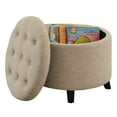 thumbnail image 2 of Convenience Concepts Designs4Comfort Faux Linen Round Storage Ottoman, 2 of 5