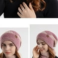 thumbnail image 7 of $15 & under Aueoeo Winter Fleece Lined Hat Neck Warmer Scarf For Men Women Knit Beanie and Scarves Two Piece Set Pink, 7 of 7