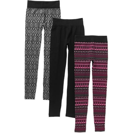 Juniors' Holiday Cozy Knit Fleece Leggings, 3pk Value Bundle - Walmart.com