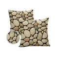 thumbnail image 2 of Outdoor Throw Pillow Cover Modern Cobblestone Texture Art Waterproof Cushion Covers 2 Pack Seamless Brown Pebble Stone Pillow Cases Home Decoration for Patio Garden Couch Sofa, 2 of 7