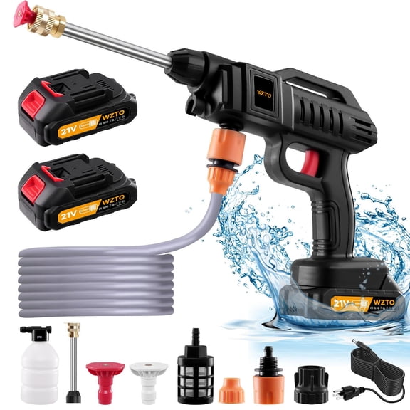 Portable Cordless Car High Pressure Washer Jet Water Wash Cleaner Gun  2 Battery