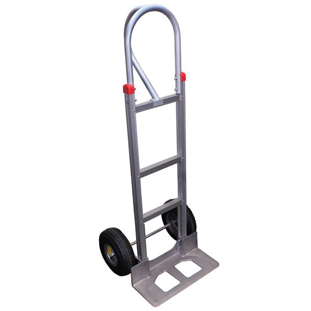 Aluminum Hand Truck w/ Wide 18" Nose Plate & Pneumatic Wheels