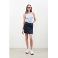 thumbnail image 3 of Banny Jeans Women's High Waisted Stretch Denim Mini Skirt, Navy Blue, Size S, 3 of 8