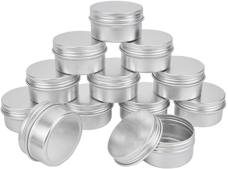 30Pcs 30ml Metal Silver Portable Tin Box Round Storage Container Jewelry Candy 