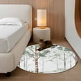 thumbnail image 3 of Round Area Rug 4ft, Watercolor Forest Tree Non-Slip Non-Shedding Floor Mat, Vintage Country Plants Washable Sturdy Carpet for Living Room Bedroom Home Decor, 3 of 9
