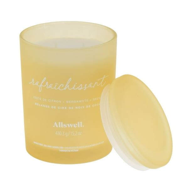 Allswell Scented 15 oz. Coconut Wax Spa Candle, Refresh (Lemon
