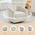 thumbnail image 5 of Modern Swivel Accent Chair,Boucle Swivel Barrel Chair with Wide Curved Backrest,Upholstered Club Armchair for Living Room,Bed Room,Office,Ivory, 5 of 7